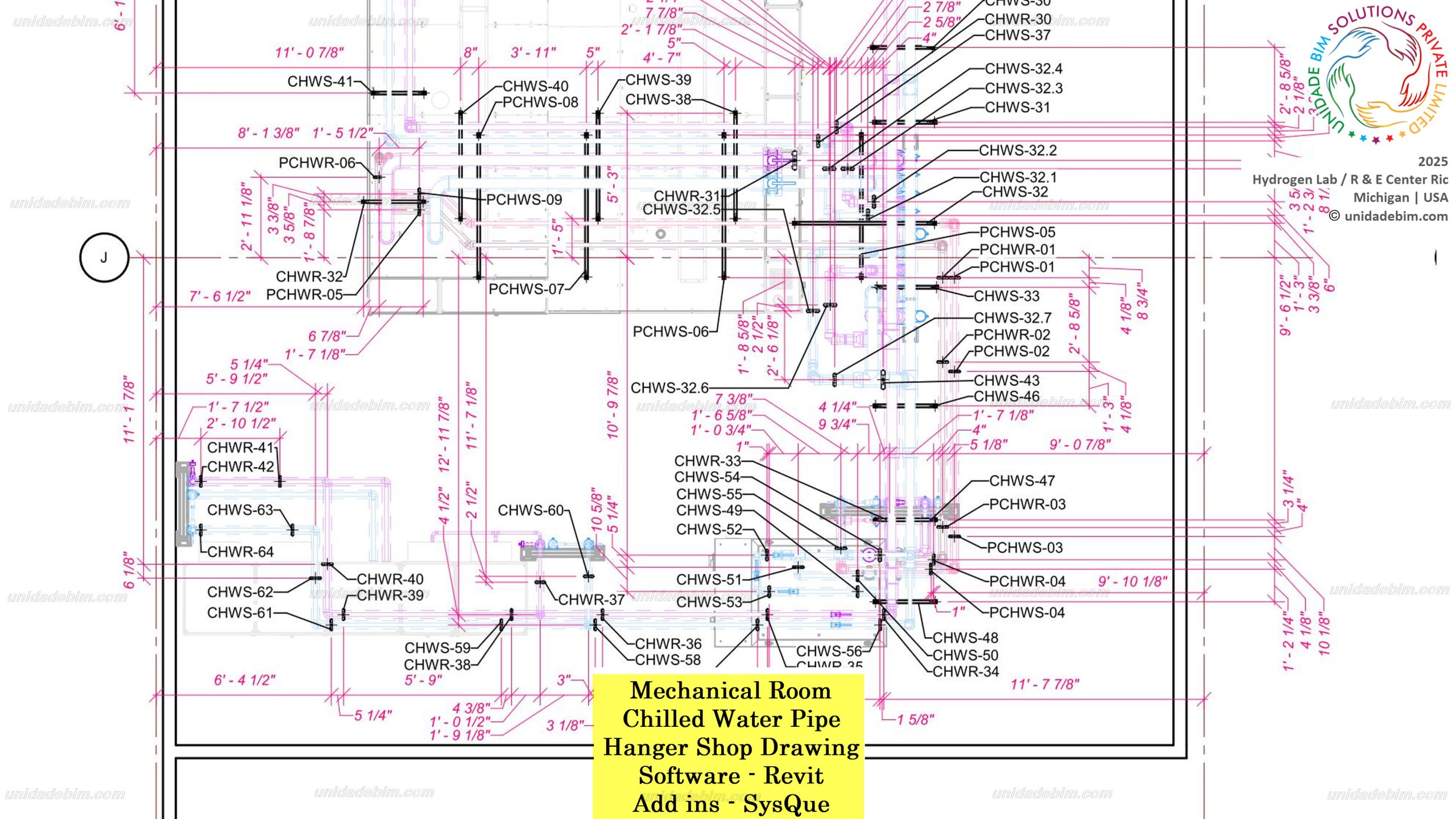 25028 hydrogen lab pipe hanger shop drawing